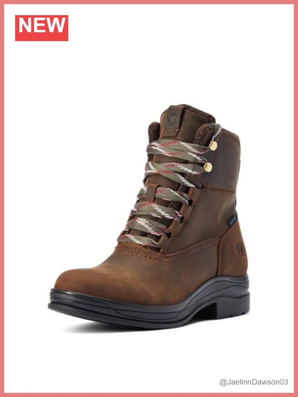 Women's Waterproof Mid-Calf Full-Grain Leather Lace-Up Snow Boot